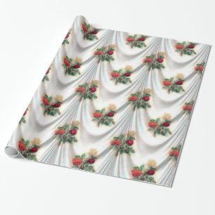 Satin roses wrapping paper