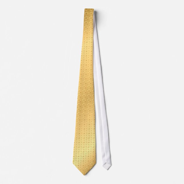 Satin Squares - gold Tie (Front)
