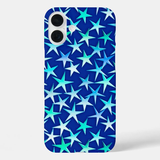 Satin stars, pale blue on cobalt Case-Mate iPhone case (Back)