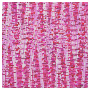 Satin Stripes and Dots Abstract, Fuchsia Pink Fabric