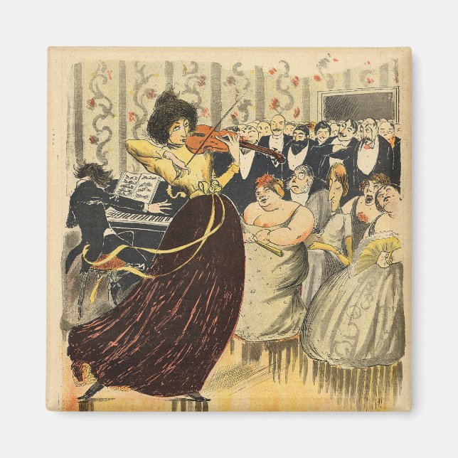 Satire of a salon musical evening magnet (Front)