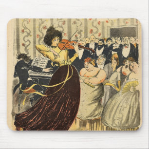 Satire of a salon musical evening mouse mat