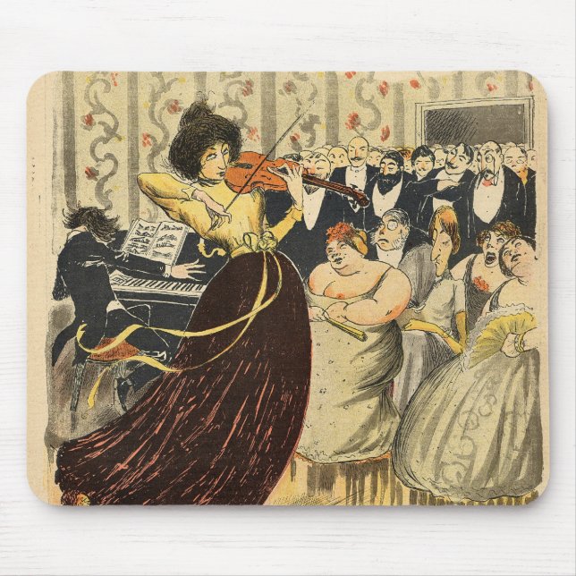 Satire of a salon musical evening mouse mat (Front)