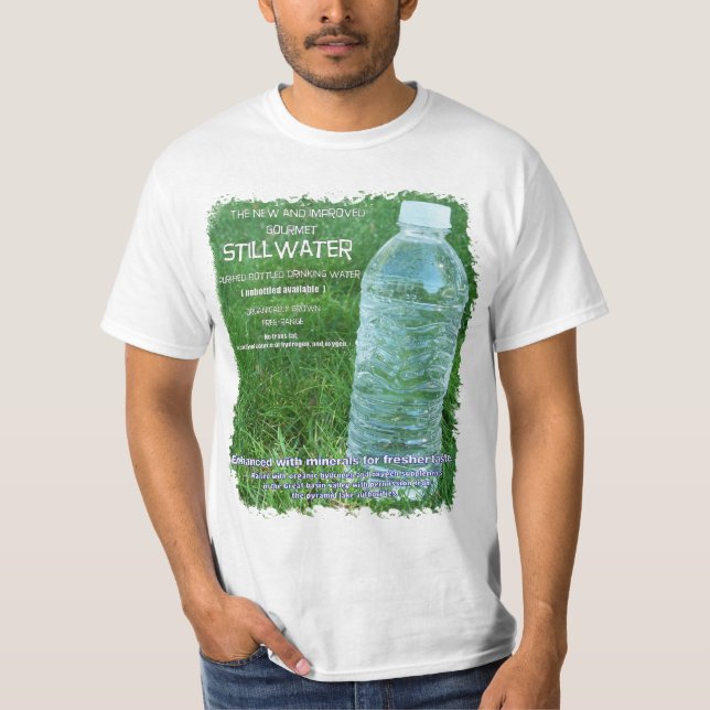 satire parody spoof water bottle label T-Shirt (Front)
