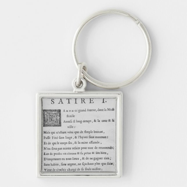 'Satires' by Nicolas Boileau Key Ring (Front)