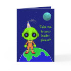 Satirical Alien Birthday folded card by Jo Images