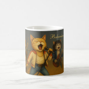 Satirical Bohemian Catsody Rocking Cats Coffee Mug