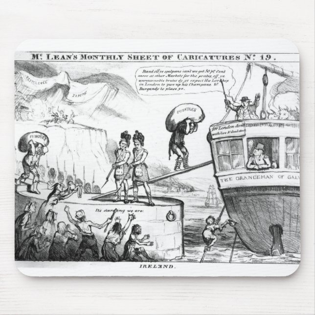 Satirical Cartoon About the State of Ireland Mouse Mat (Front)