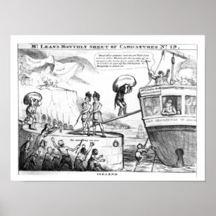 Satirical Cartoon About the State of Ireland Poster