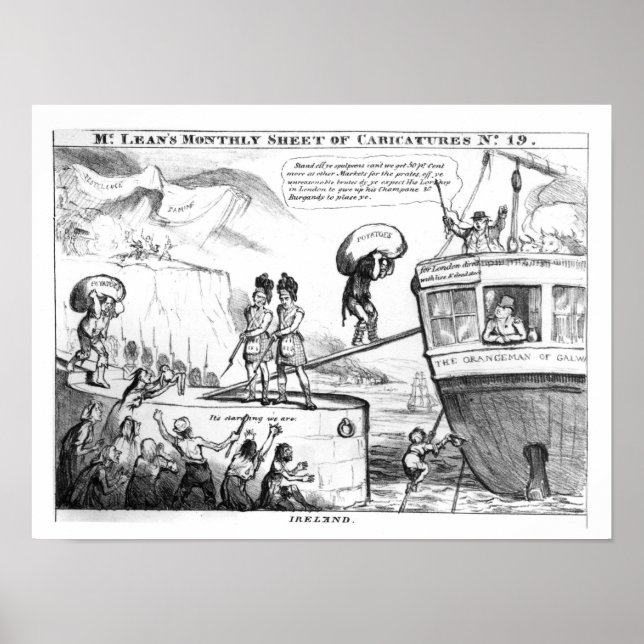 Satirical Cartoon About the State of Ireland Poster (Front)