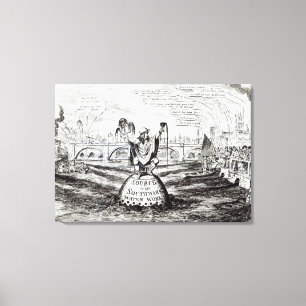 Satirical Cartoon about the Water Company Canvas Print