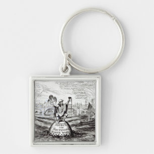 Satirical Cartoon about the Water Company Key Ring