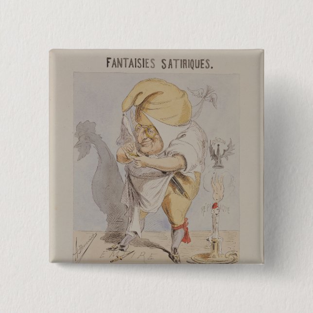 Satirical Fantasies, caricature of Adolphe 15 Cm Square Badge (Front)