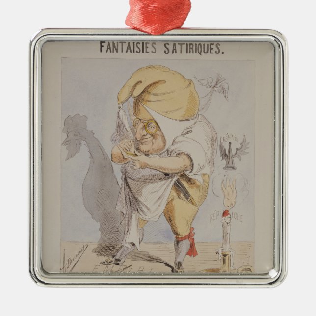 Satirical Fantasies, caricature of Adolphe Metal Tree Decoration (Front)
