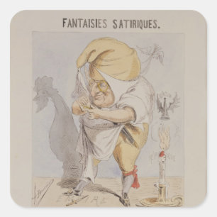 Satirical Fantasies, caricature of Adolphe Square Sticker