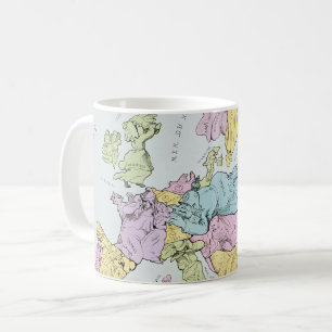 Satirical Map of Europe   1871 Coffee Mug