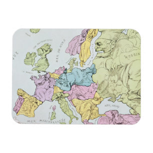 Satirical Map of Europe   1871 Magnet