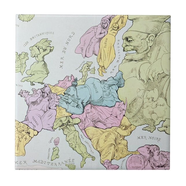 Satirical Map of Europe | 1871 Tile (Front)