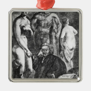 Satirical portrait of Laurence Sterne, c.1761 Metal Tree Decoration
