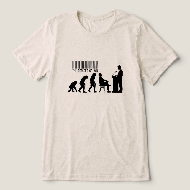 Satirical Red Politician Silhouette  Tri-Blend Shirt (Design Front)