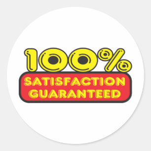 satisfaction guaranteed classic round sticker