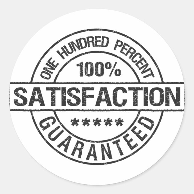SATISFACTION GUARANTEED stickers (Front)