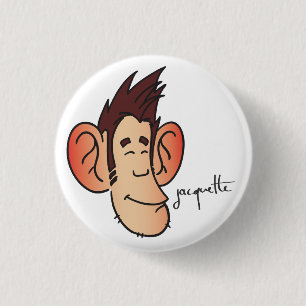 satisfied misadventure jacquette 3 cm round badge