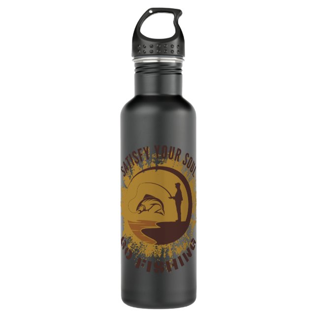 Satisfy your soul | Fly fishing  710 Ml Water Bottle (Front)