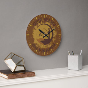 Satisfy your soul Fly fishing Large Clock