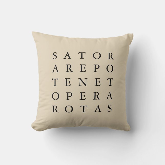 Sator Rotas Ancient Secret Magical Symbol Cushion (Front)
