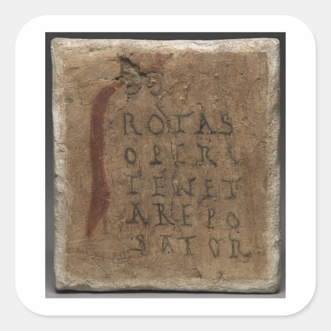 Sator Square. Rotas Opera Tenet Arepo Sator Latin Square Sticker (Front)