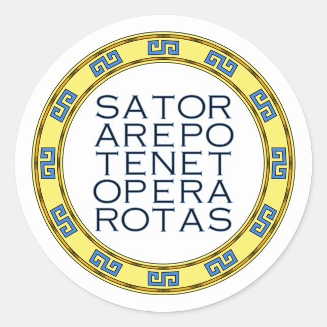 SATOR Square Sacred Palindrome Emblem Classic Roun Classic Round Sticker (Front)