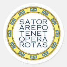 SATOR Square Sacred Palindrome Emblem Classic Roun