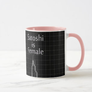 Satoshi is Female White Black Stock Diagram Mug