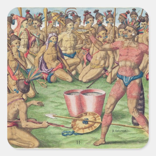 Satoutiona Prepares for Battle Square Sticker (Front)