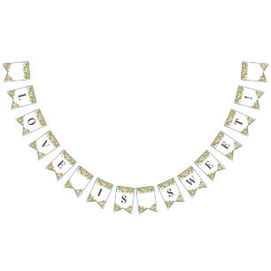 Satsuma Charcoal Main Squeeze Citrus Bridal Shower Bunting