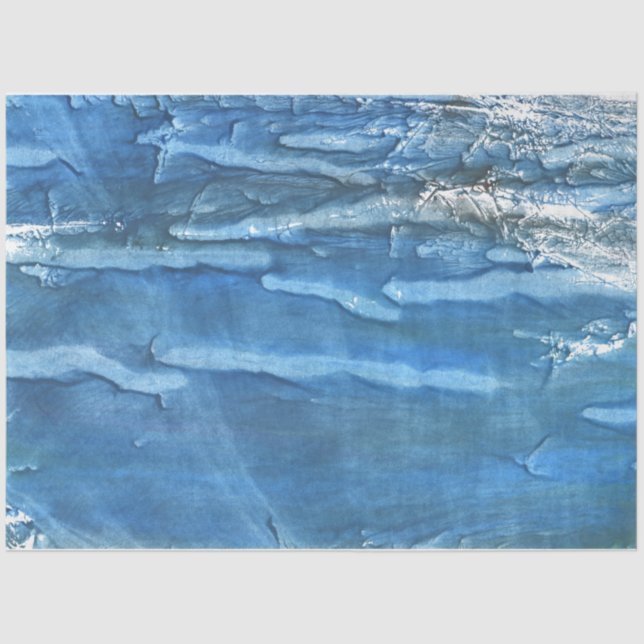 Saturated blue watercolor tissue paper (Front)