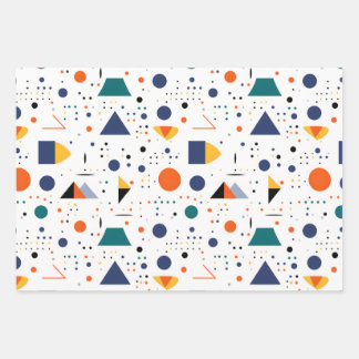 Saturated Colours Abstract Geometric Figures Wrapping Paper Sheet