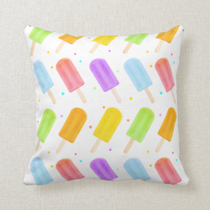 Saturated Summer Watercolour Popsicle Pattern Cushion