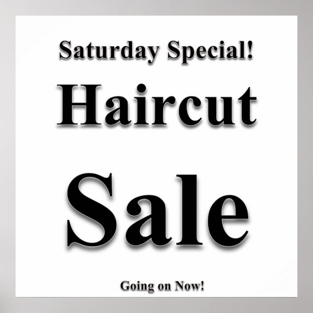 Saturday Haircut Sale Poster Matte (Front)