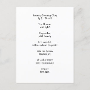 Saturday Morning Glory Postcard