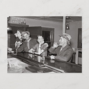 Saturday Night at the Saloon, 1937 Postcard