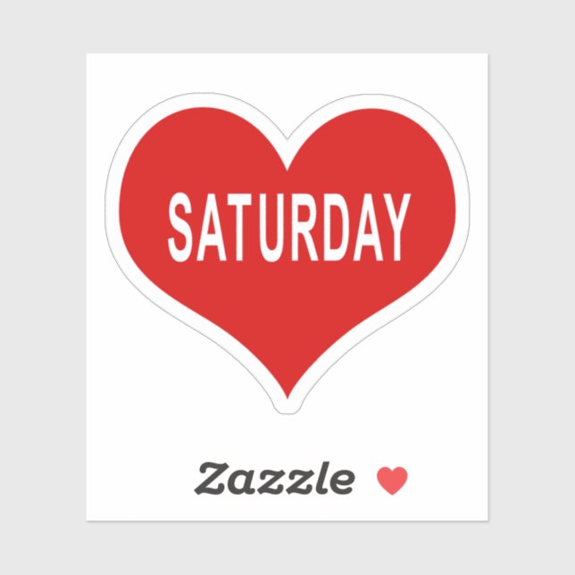 SATURDAY Red Love Heart Vinyl Sticker (Sheet)