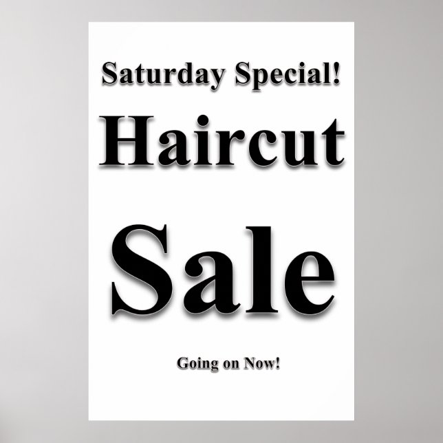 Saturday Special Haircut Sale Beauty Salon Poster (Front)