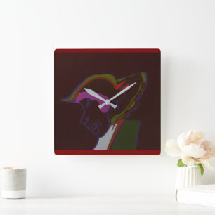 Saturday square wall clock