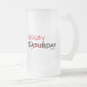 Saturday X Rugbyday Frosted Glass Beer Mug