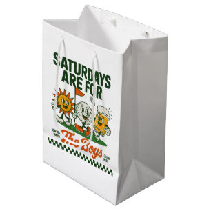 Saturdays Are For The Boys Golf Retro Golfing Medium Gift Bag