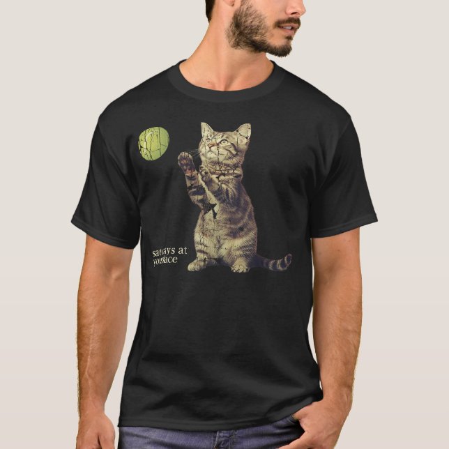 Saturdays At Your Place Cute Cat Feline Lover T-Shirt (Front)
