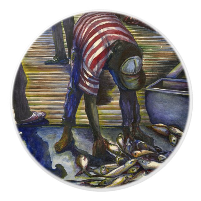 Saturday's Blessings, Harbour Island, Bahamas Ceramic Knob (Front)