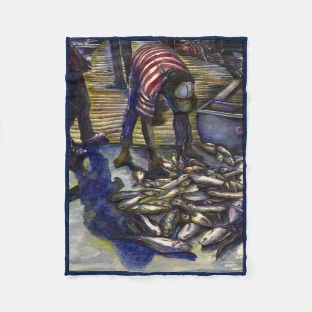 Saturday's Blessings, Harbour Island, Bahamas Fleece Blanket (Front)